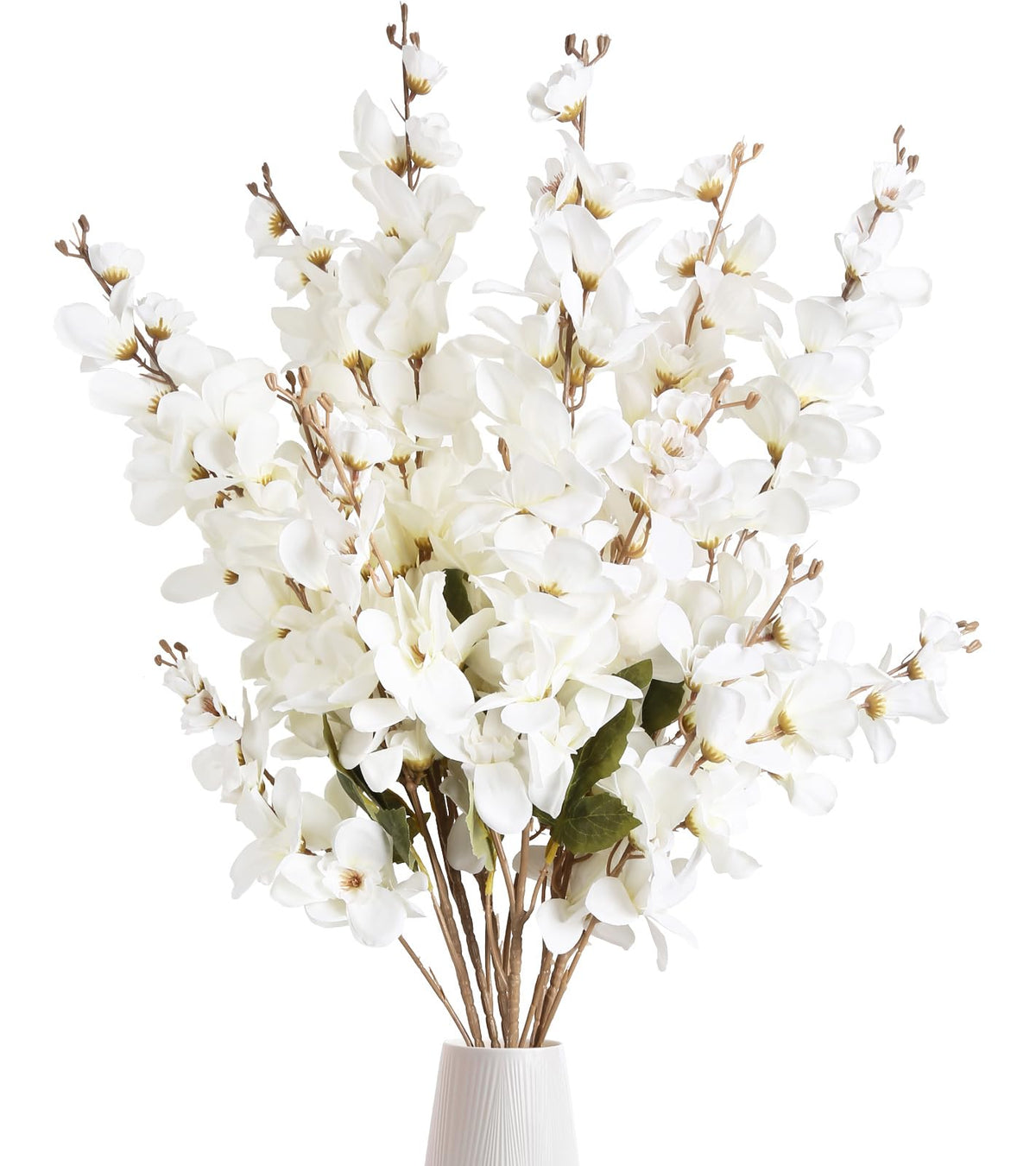 INSUNSIX white delphinium six-piece long-stem bouquet ideal for tall vases