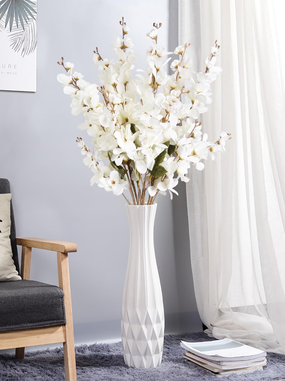 INSUNSIX dining table decor with silk delphinium adds timeless charm