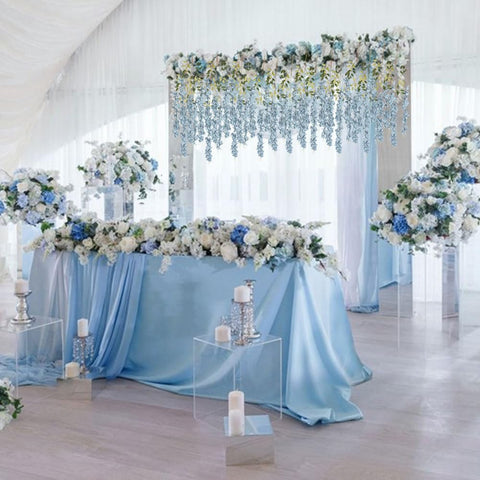 INSUNSIX dusty blue wisteria hanging flowers, easy to hang