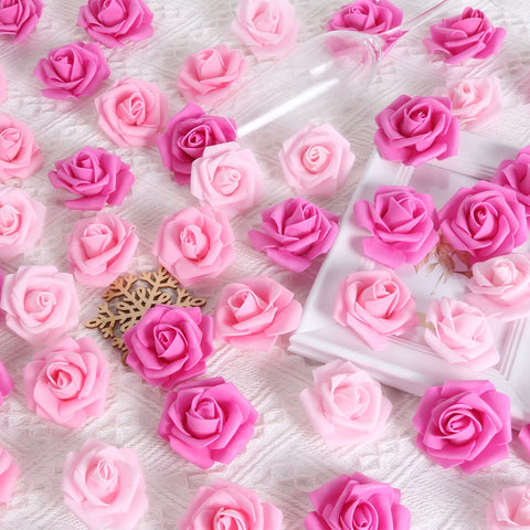 INSUNSIX foam roses mixed pinks for wedding bouquet