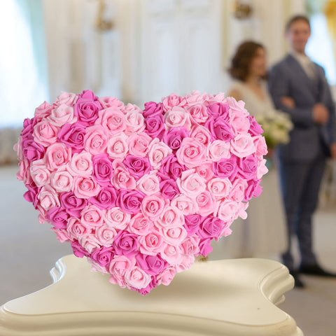 INSUNSIX foam roses pink centerpieces setup for events