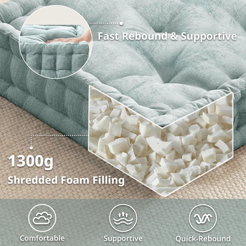 Intelligent Design Azza cushion with handle for easy transport between spaces.