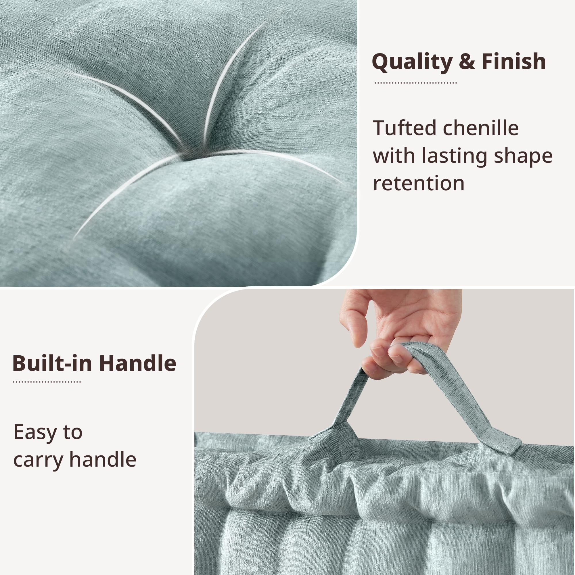 Intelligent Design Azza tufted-edge cushion providing lasting sitting support and quick rebound.