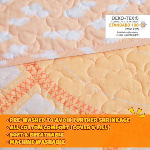 Intelligent Design Cotton coverlet breathable fabric keeps kids comfy.