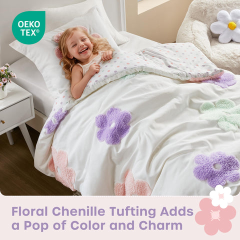 Intelligent Design Gracie reversible polka-dot back adds playful style options to bed decor.
