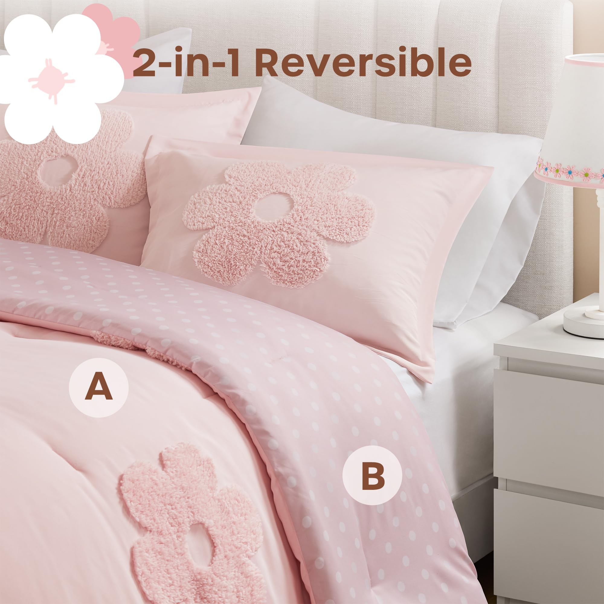 Intelligent Design Gracie soft brushed microfiber reverse for year-round comfort.