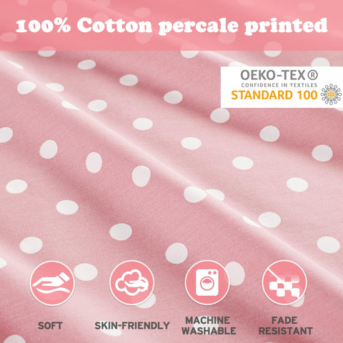 Intelligent Design polka-dot pillowcase pair pink, breathable cotton for gentle nights.