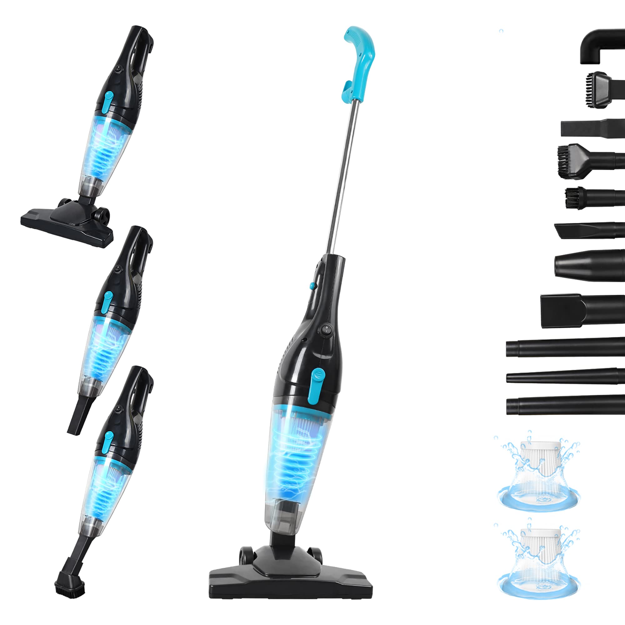 Intercleaner corded vacuum with 15KPa suction for thorough cleaning on floors