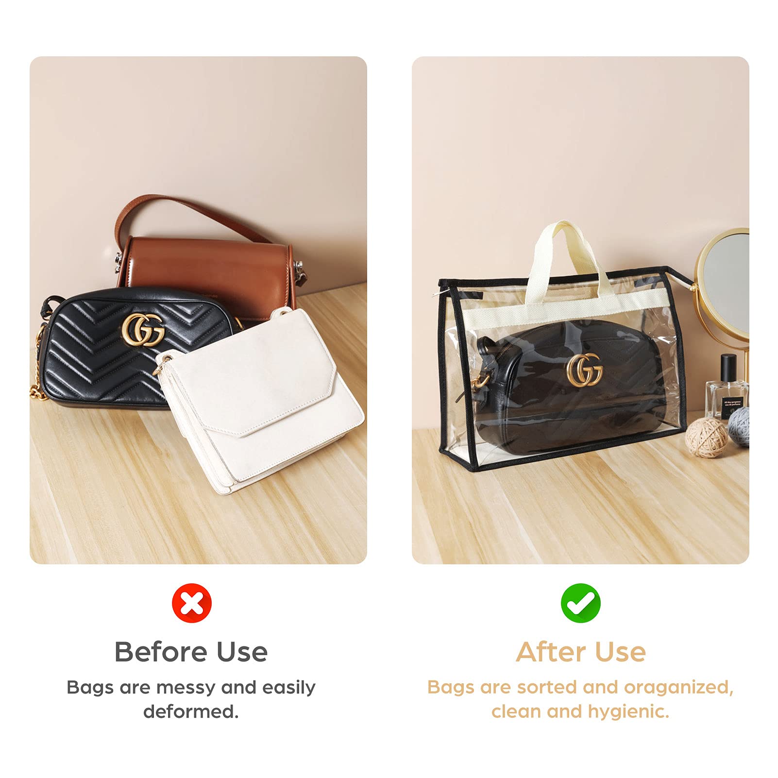 Interesse zipper purse bags protect from dust during travel and storage