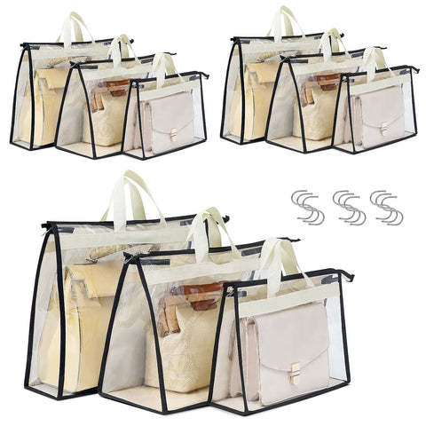 Interesse purse dust bag pack 6 protects handbags while remaining visible