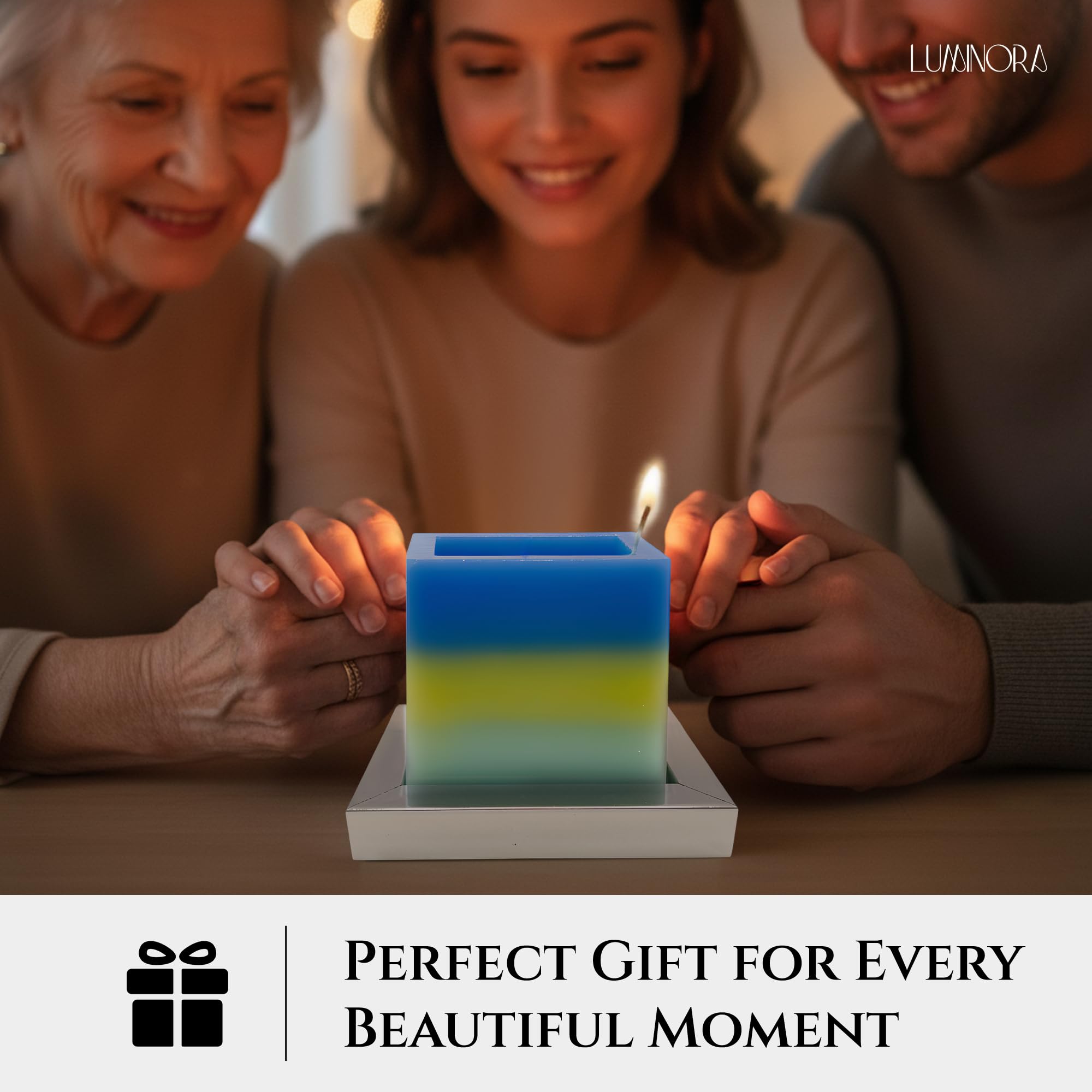 INTERGAZE LUMINORA ambient glow enhances living rooms with warm light.