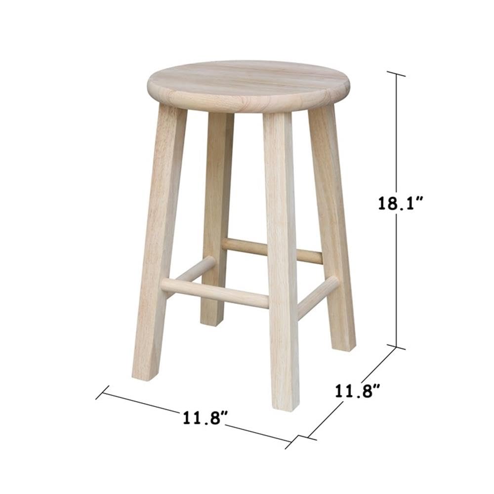 IC International Concepts Round Top Stool with 12-inch square seat fits small spaces.