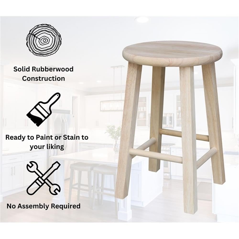 IC International Concepts 18-inch height stool suitable for seating and decor displays.