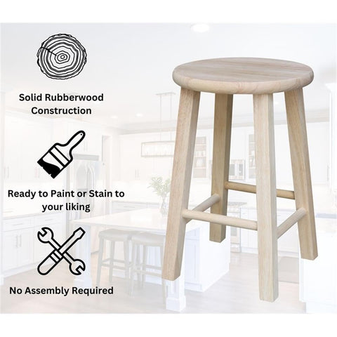 IC International Concepts 18-inch height stool suitable for seating and decor displays.