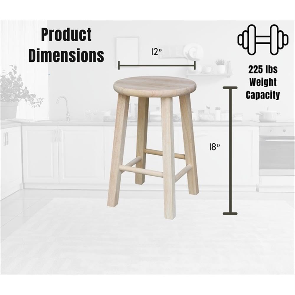 IC International Concepts Round Top Stool versatile as seating, plant stand, or side table.