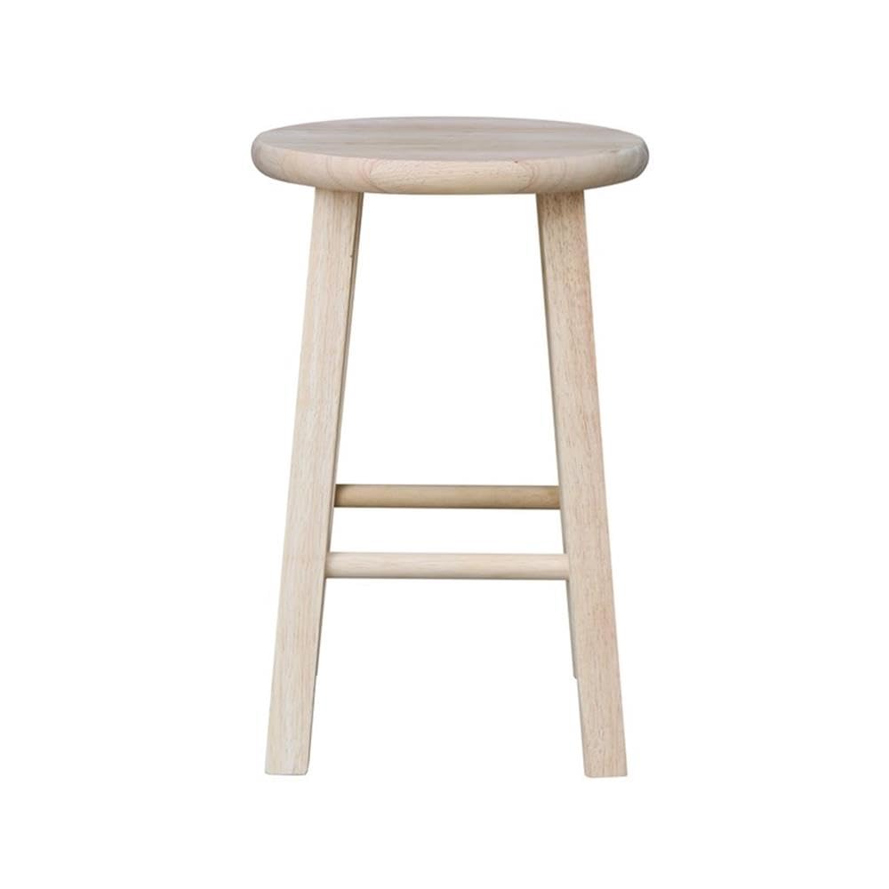 IC International Concepts solid Parawood stool provides durable seating.