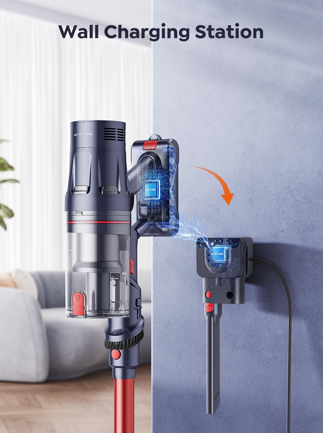 INTETURE cordless vacuum with 1.5L dust cup handles whole-house pickups