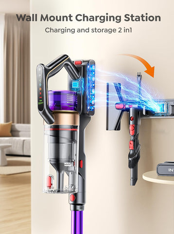 INTETURE LED green light illuminates hidden corners for thorough cleans.