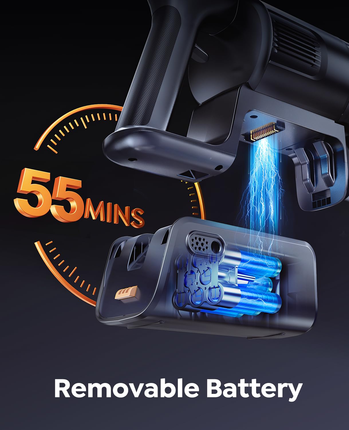 INTETURE self-standing cordless vacuum resting upright for easy pauses