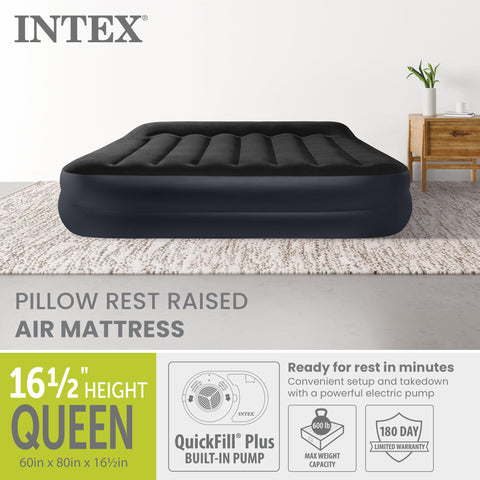 Intex 64123ED queen-height 16.5 inches offers elevated comfort and easy access