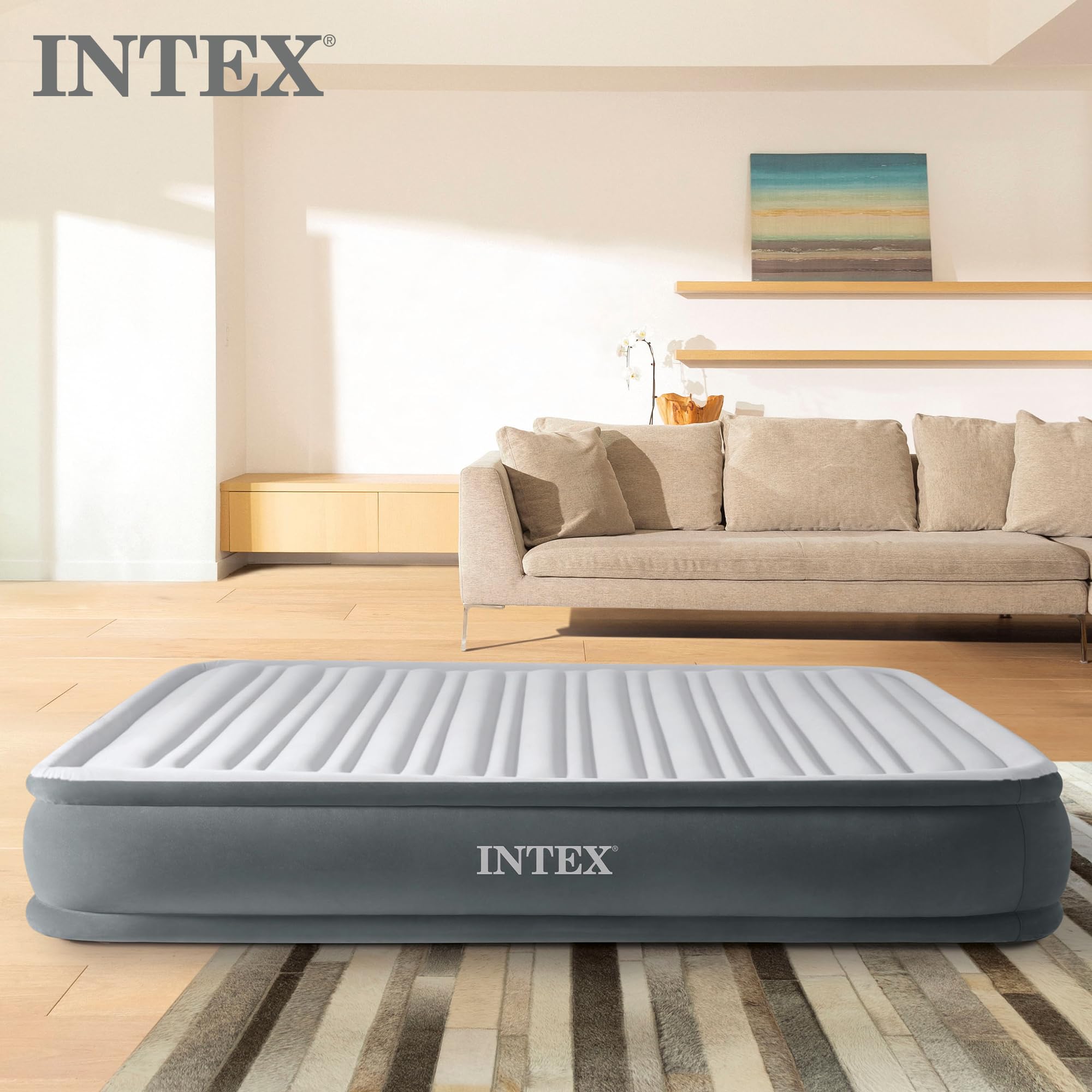Intex stretch during early inflation indicates bed settling after use