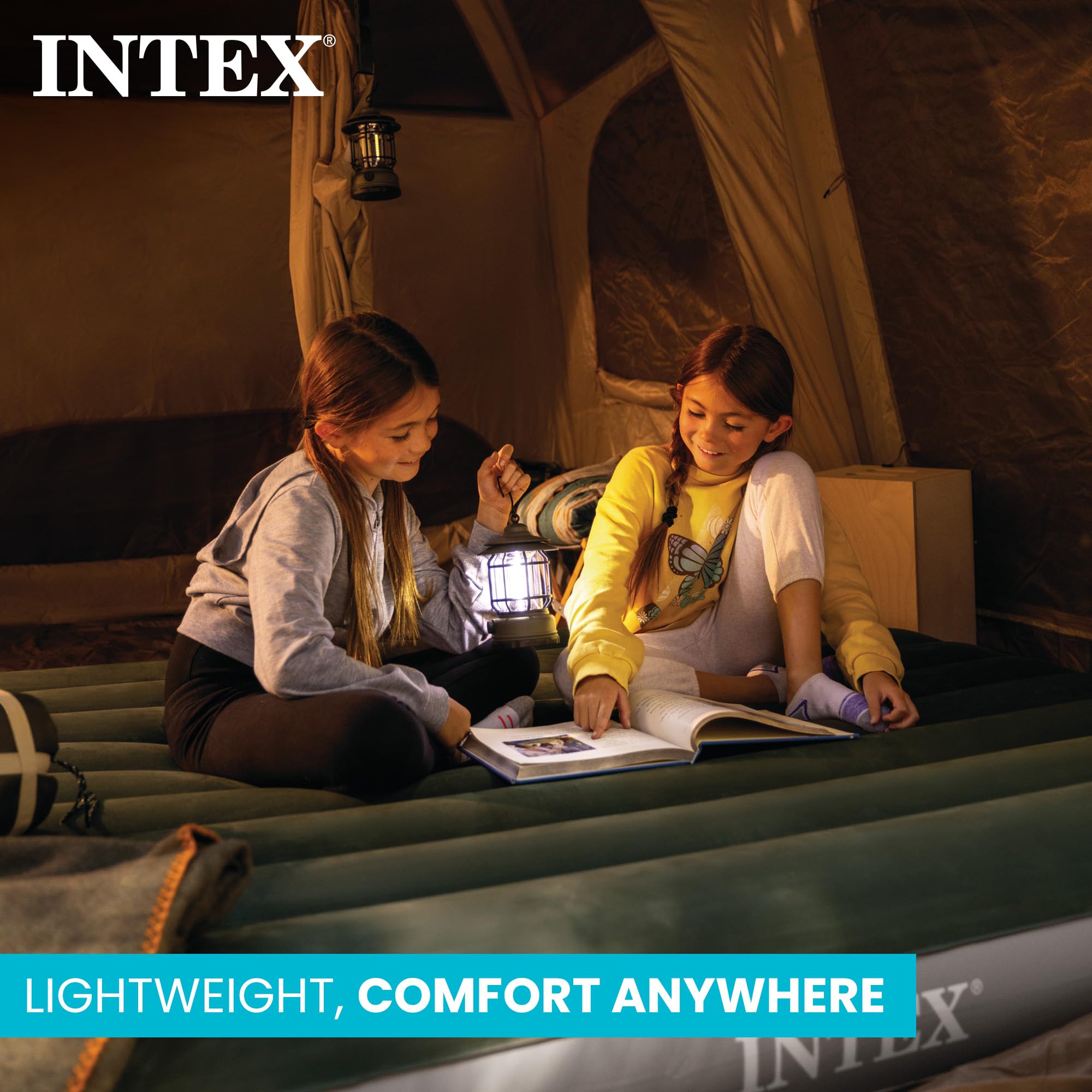 Intex built-in foot pump enabling quick inflation