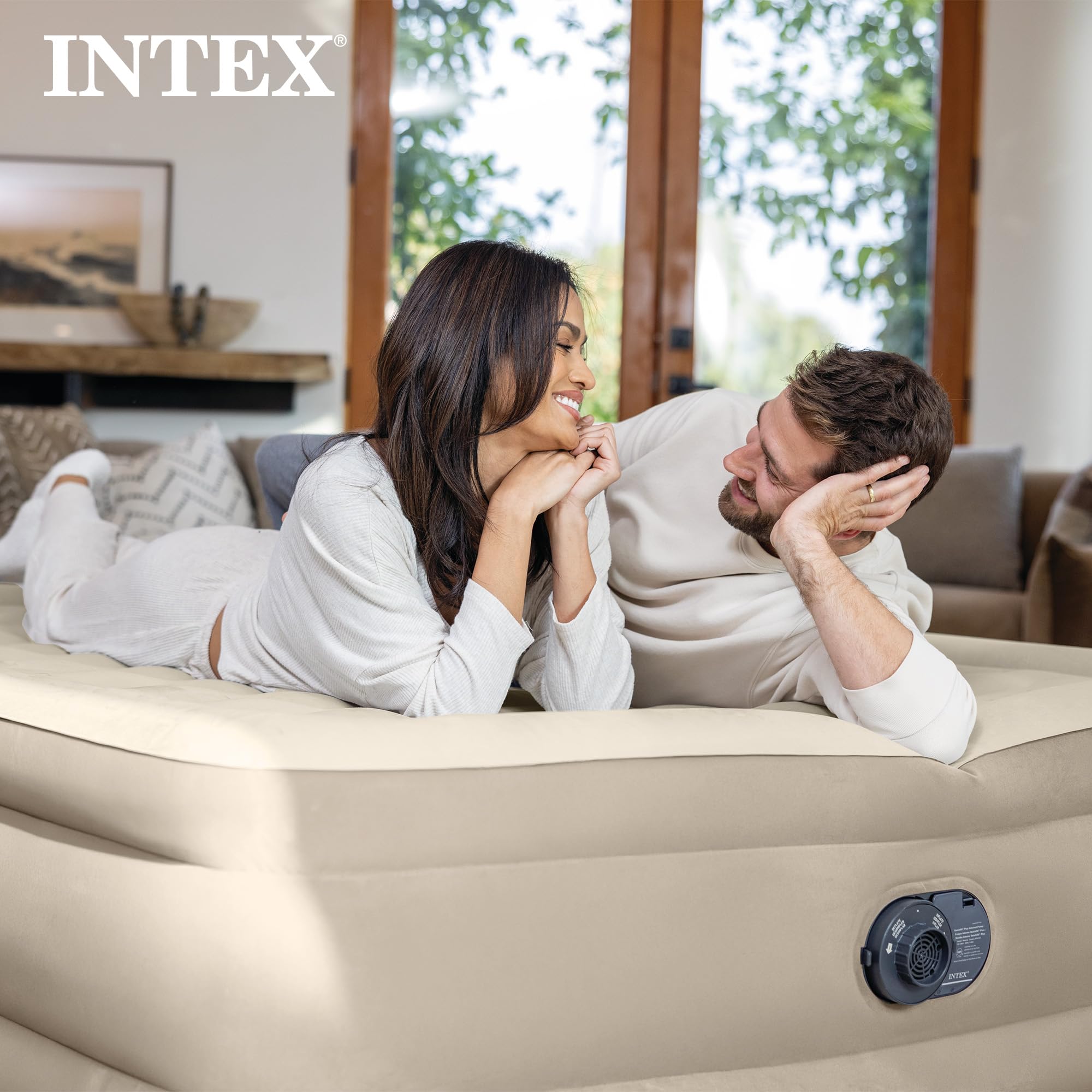 Intex Dura-Beam Deluxe Ultra Plush air mattress stretches during initial inflation for a snug fit