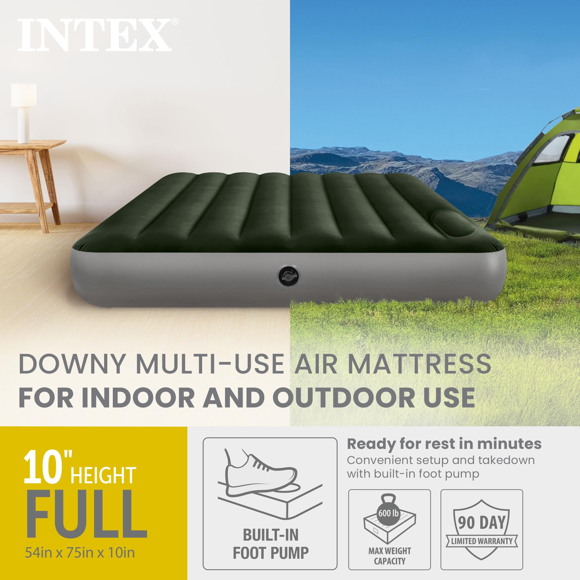 Intex Dura-Beam Downy mattress velvety surface close-up for soft feel