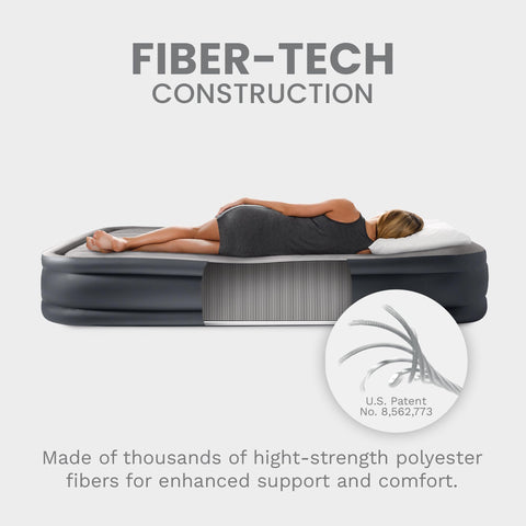 Indoor and outdoor versatility of Intex air mattress for guests or camping