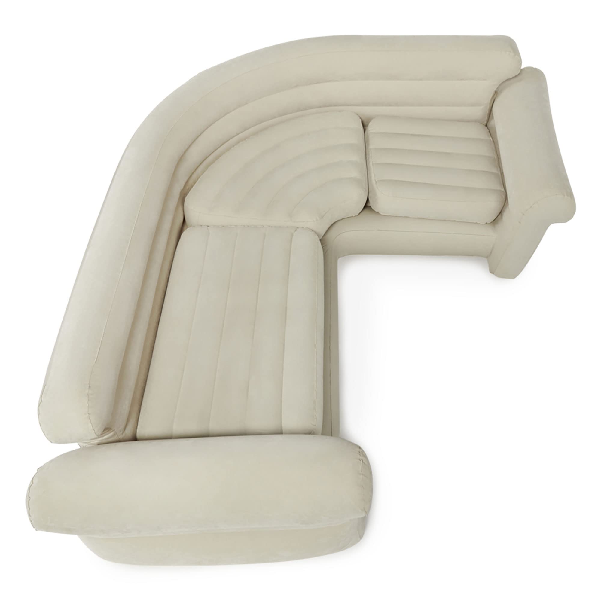 Intex inflatable corner sofa deflate storage shows compact, easy-to-store profile