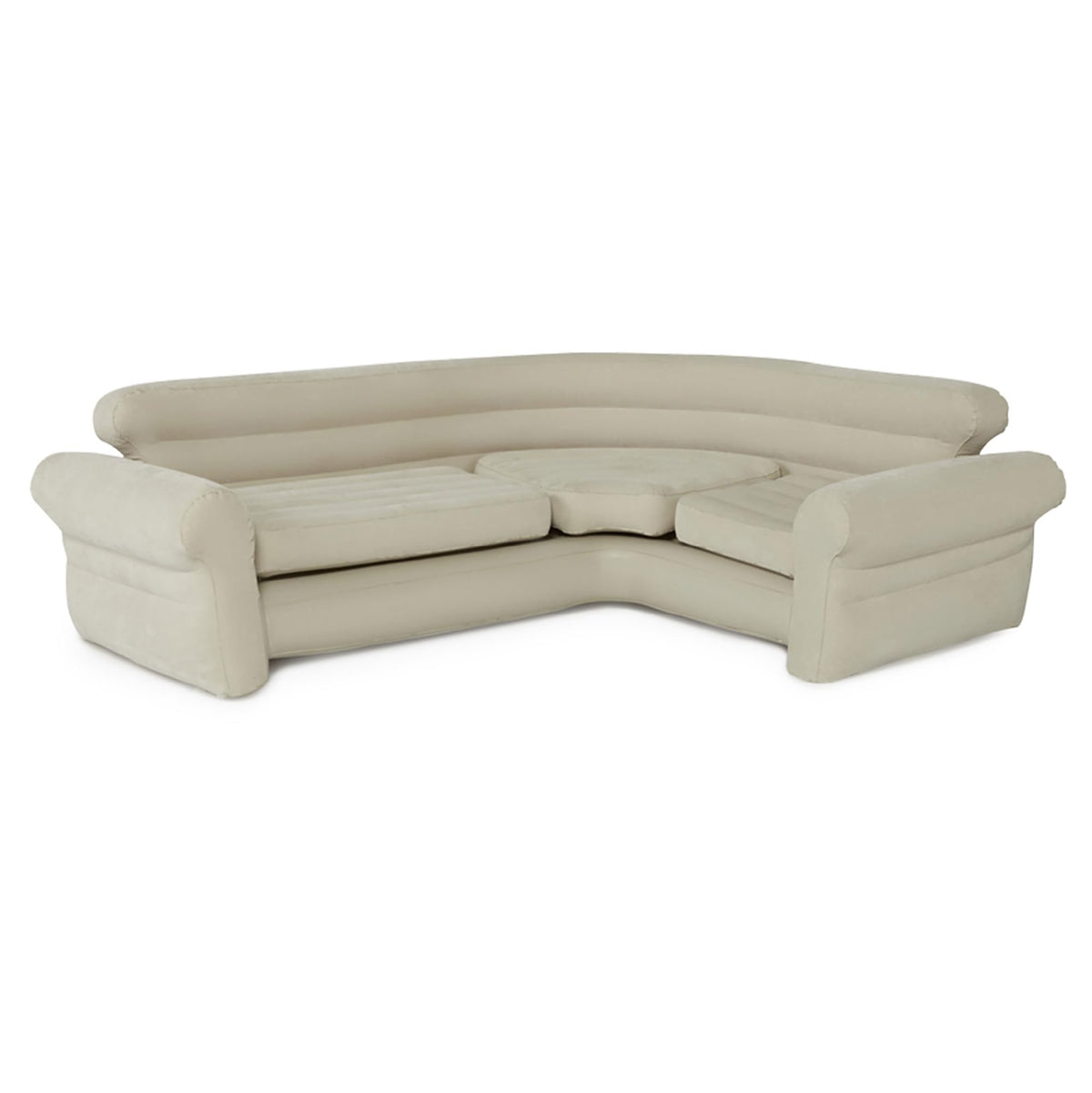 Intex inflatable corner sofa lounge area offers ample seating for family movie nights