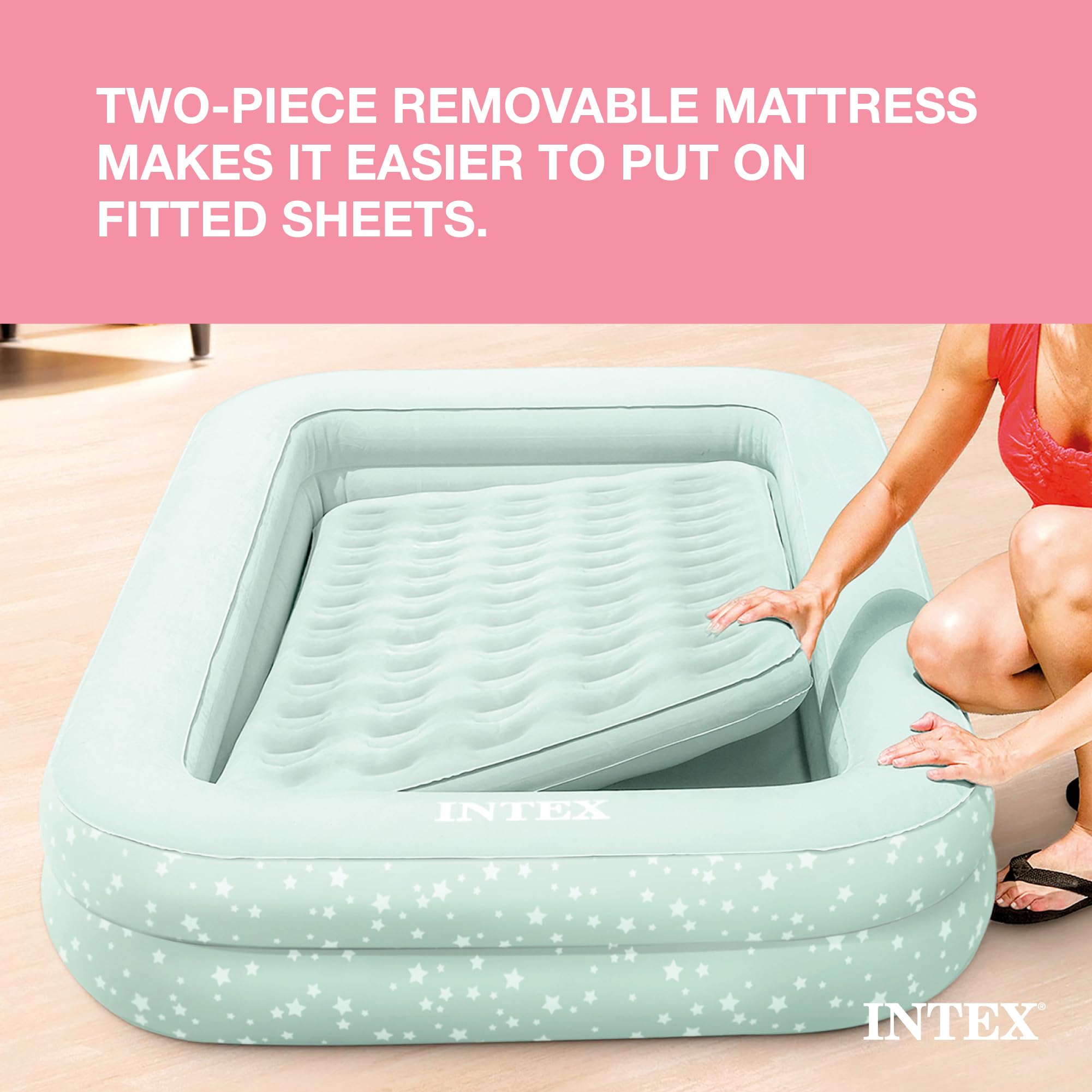 Intex bed folds and fits into a convenient carry bag