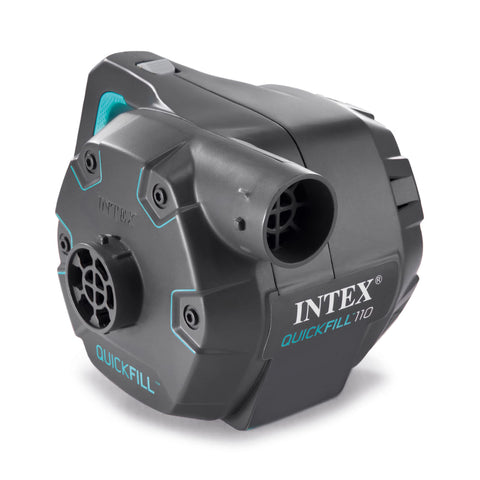 Intex Quick Fill plugged into 120V outlet for indoor use.