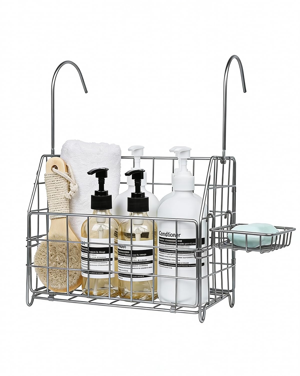 IntreLife large rustproof shower caddy setup shows tool-free installation and roomy storage.