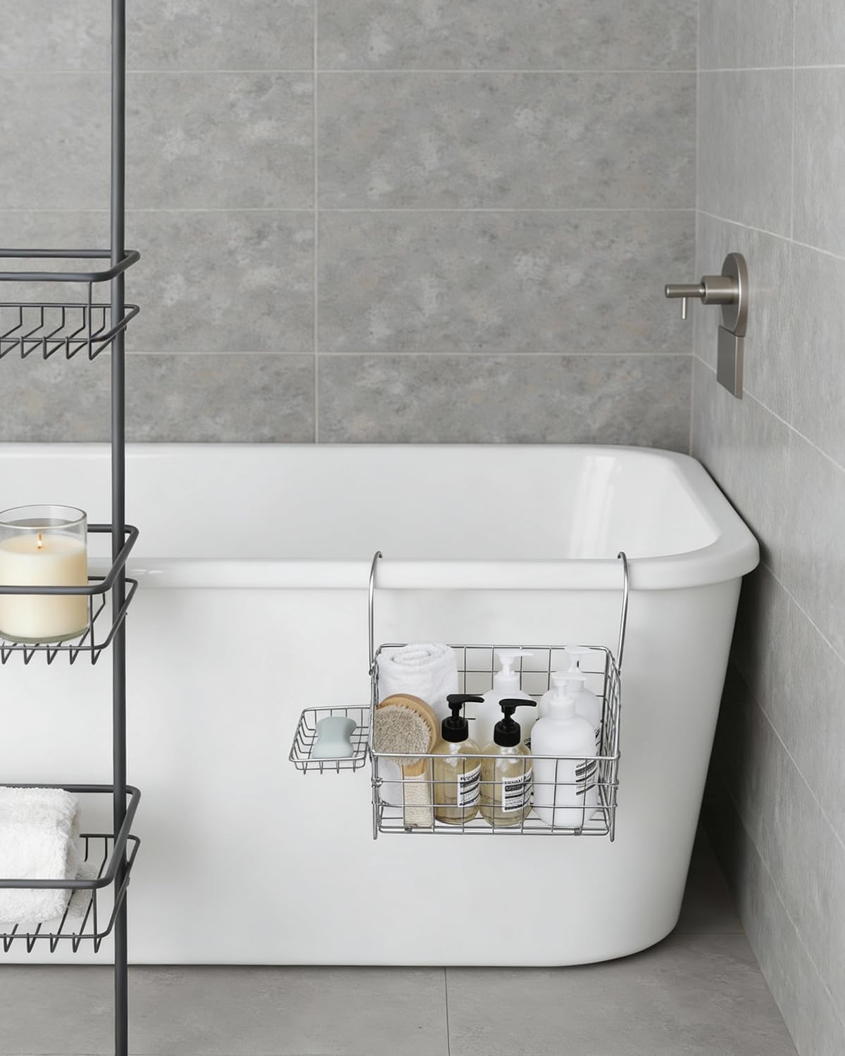 IntreLife no-tools installation highlights quick setup for renters and shared bathrooms.