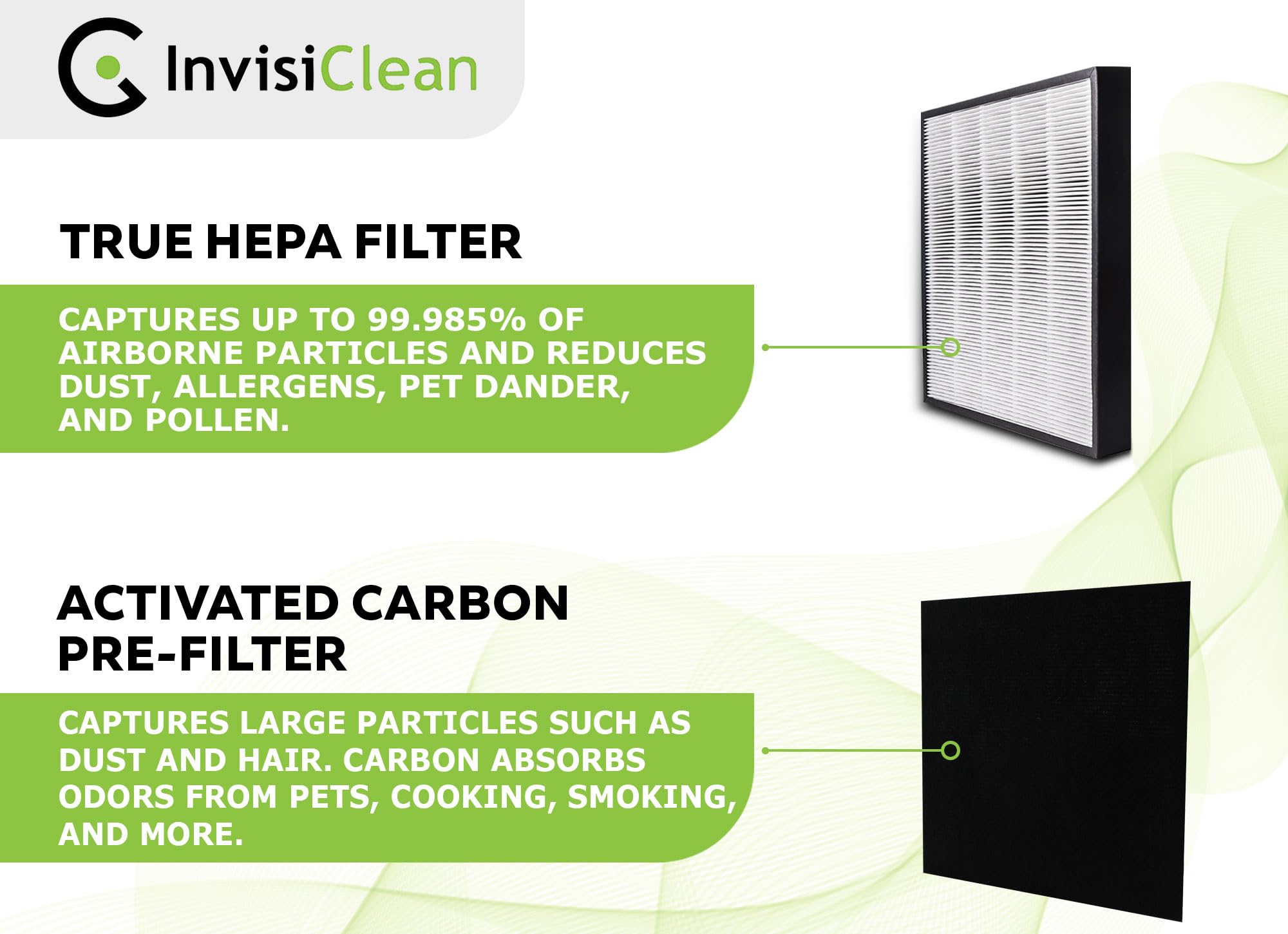 InvisiClean activated carbon prefilter for Sensa IC-5120 reduces odors and VOCs.
