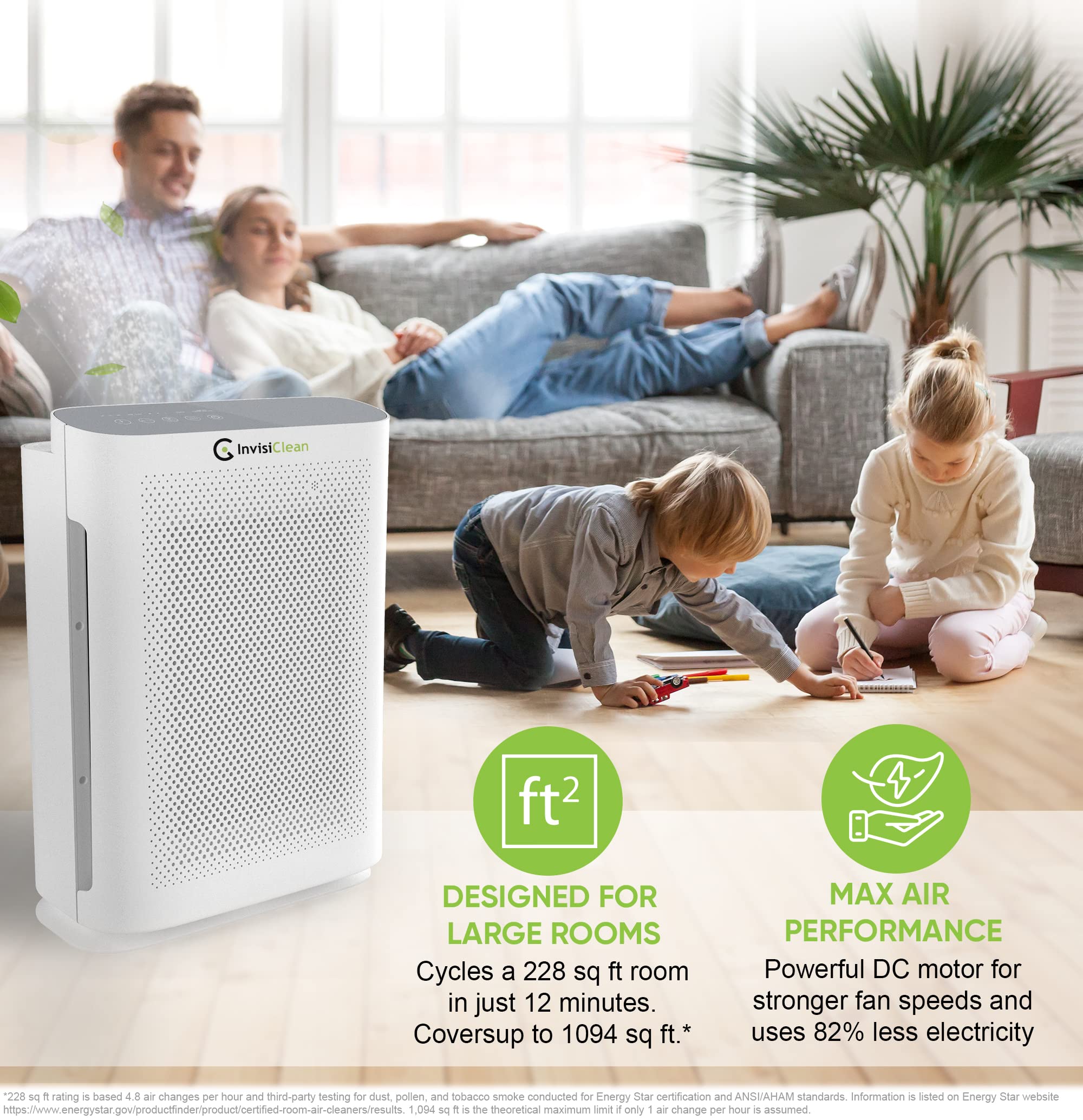 InvisiClean Aura II true HEPA filter captures allergens and dust