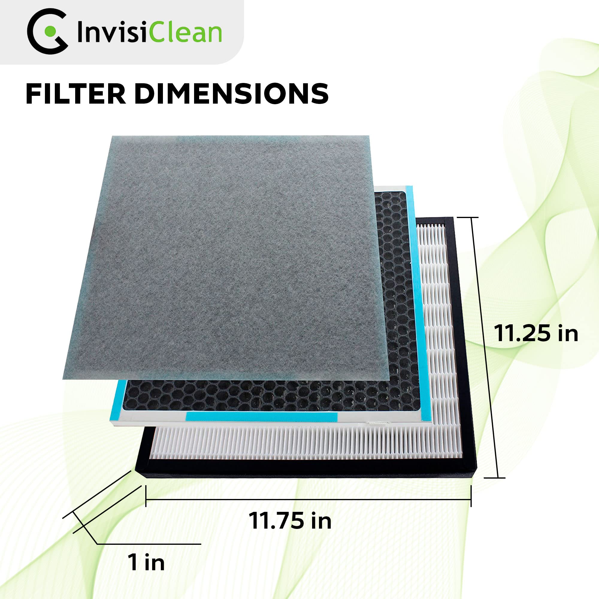 InvisiClean Sensa IC-5120 activated carbon filter absorbs odors.
