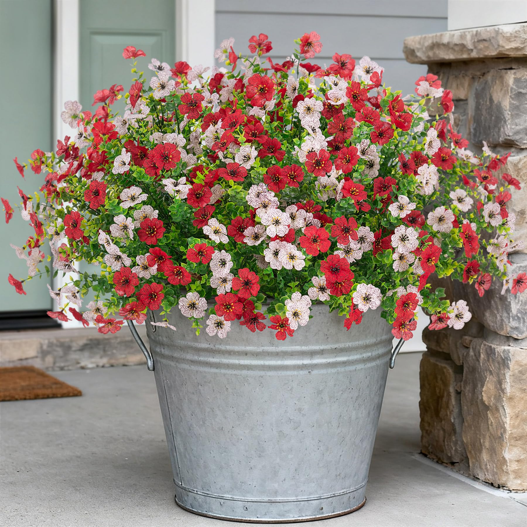 INXUGAO 12-bundle daisy-eucalyptus outdoor display adds year-round color.