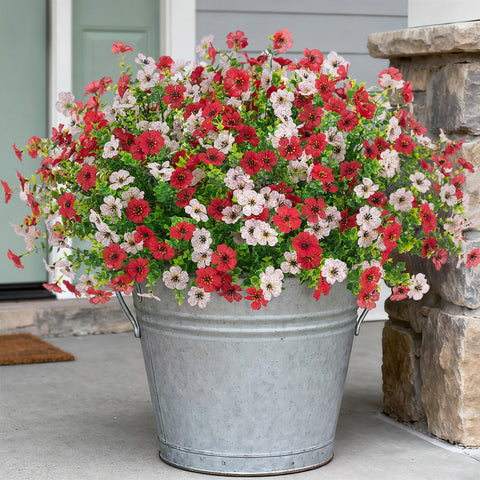 INXUGAO 12-bundle daisy-eucalyptus outdoor display adds year-round color.