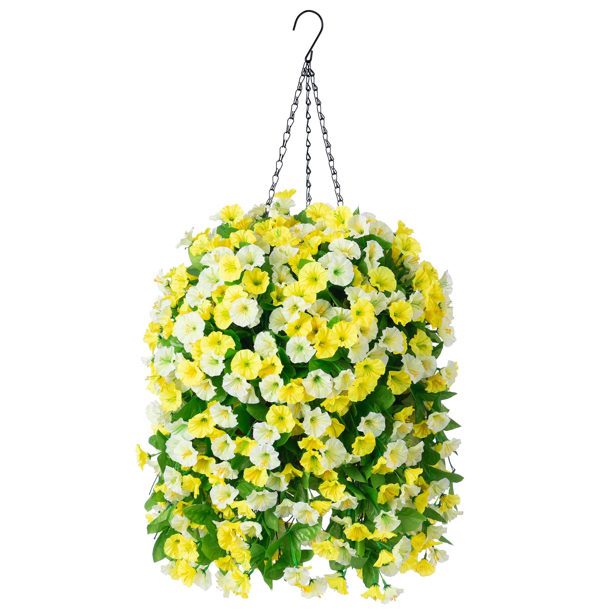 INXUGAO artificial morning glory vines in a hanging basket brighten outdoor spaces year-round