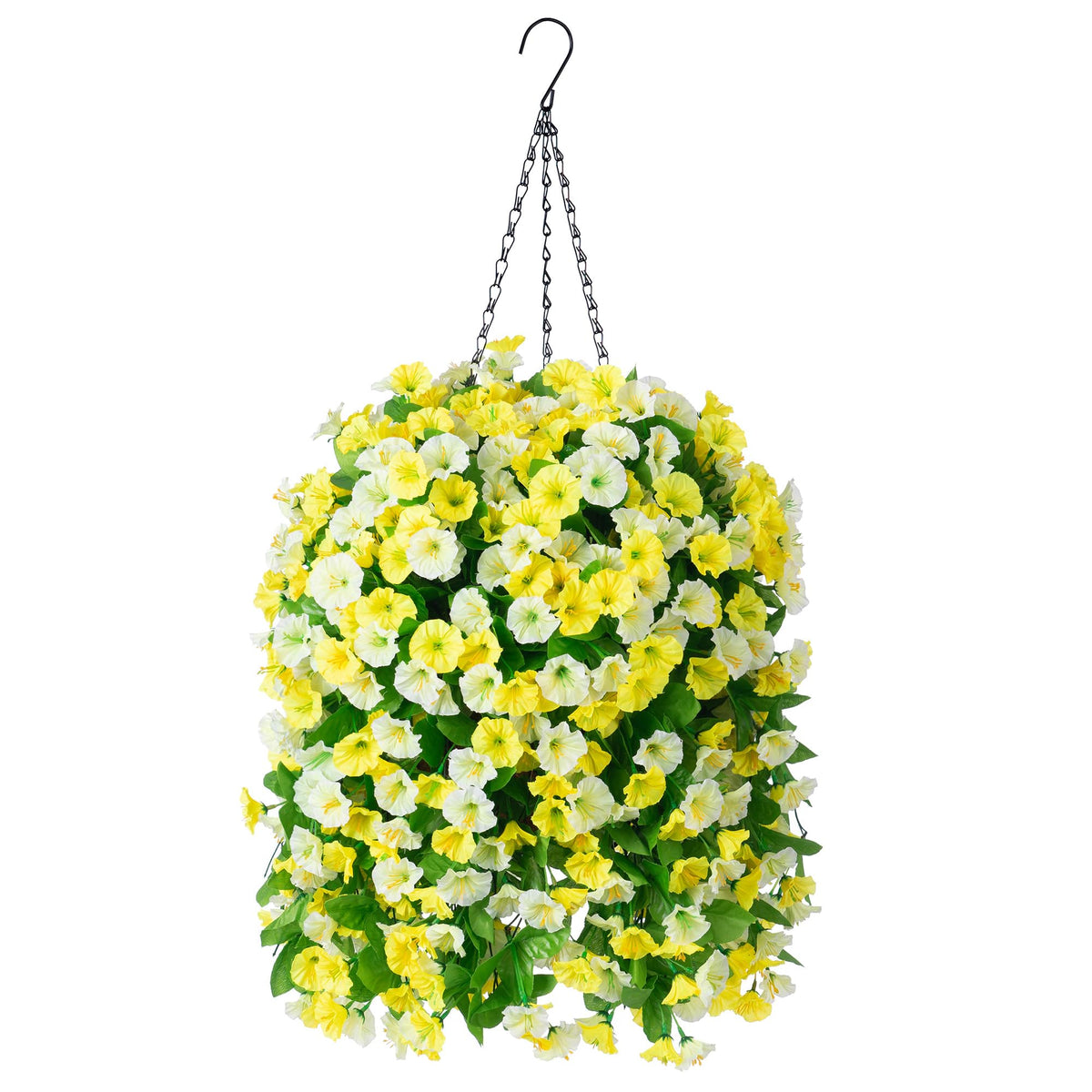 INXUGAO artificial morning glory vines in a hanging basket brighten outdoor spaces year-round