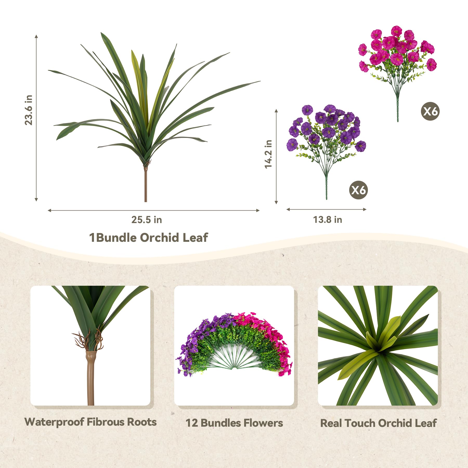 INXUGAO artificial morning glory fuchsia bloom for outdoor display