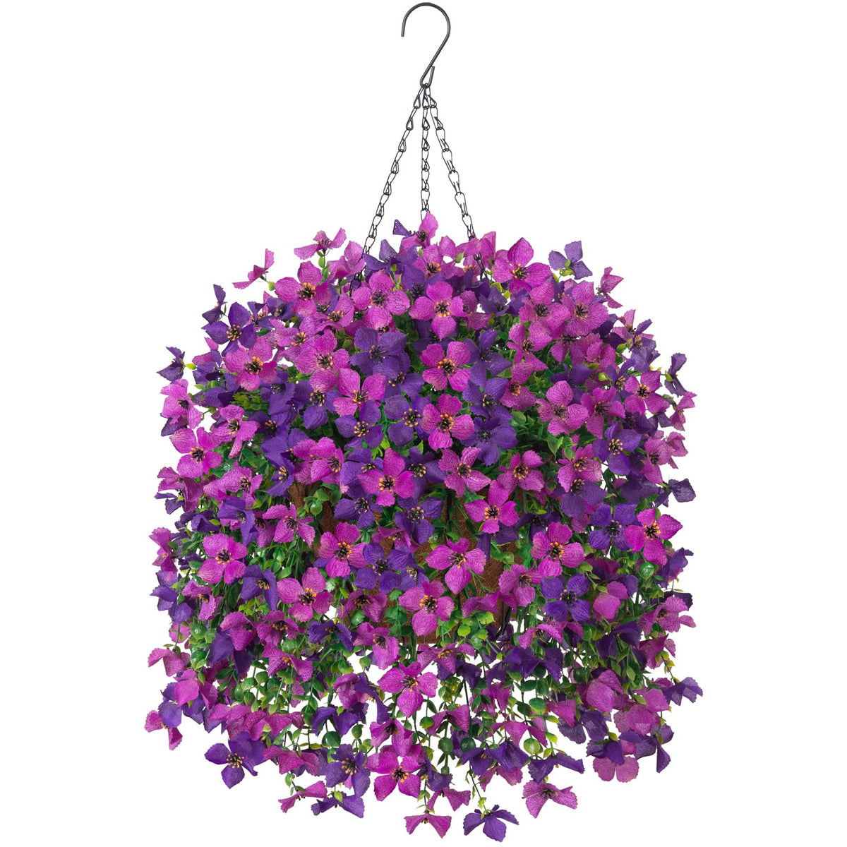 INXUGAO hanging flowers basket with daisies and eucalyptus adds porch color year-round.