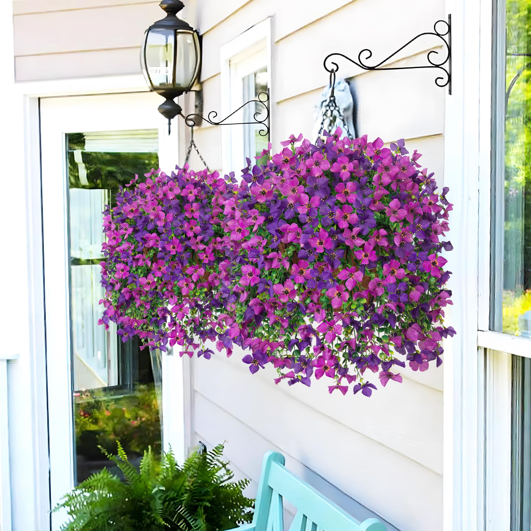 INXUGAO violet daisies and eucalyptus elevate garden styling with maintenance-free charm.