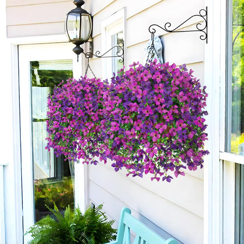INXUGAO violet daisies and eucalyptus elevate garden styling with maintenance-free charm.