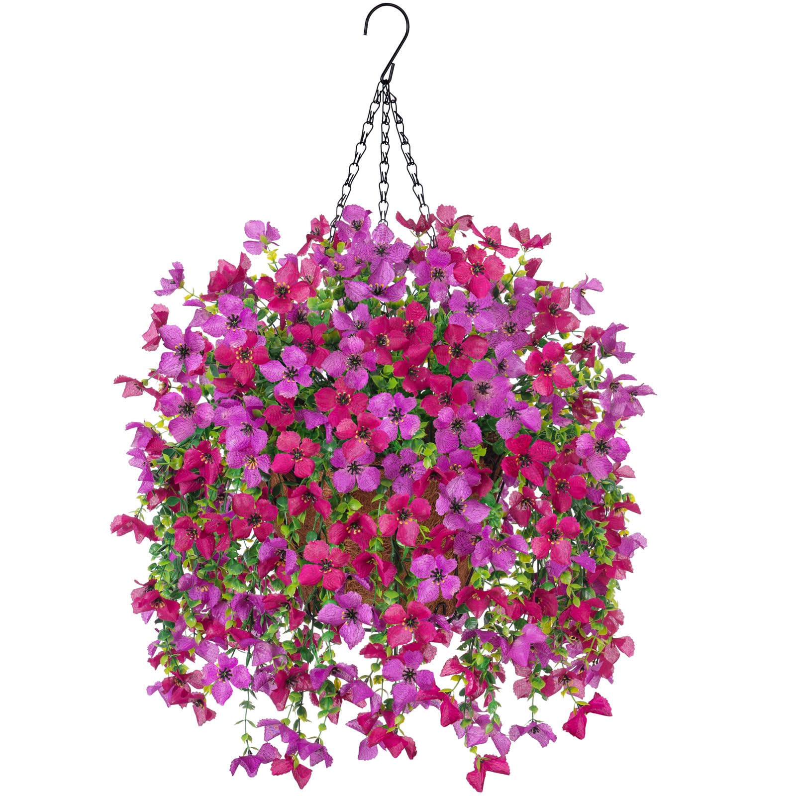 INXUGAO artificial hanging flowers with daisy and eucalyptus in purple for outdoor decor
