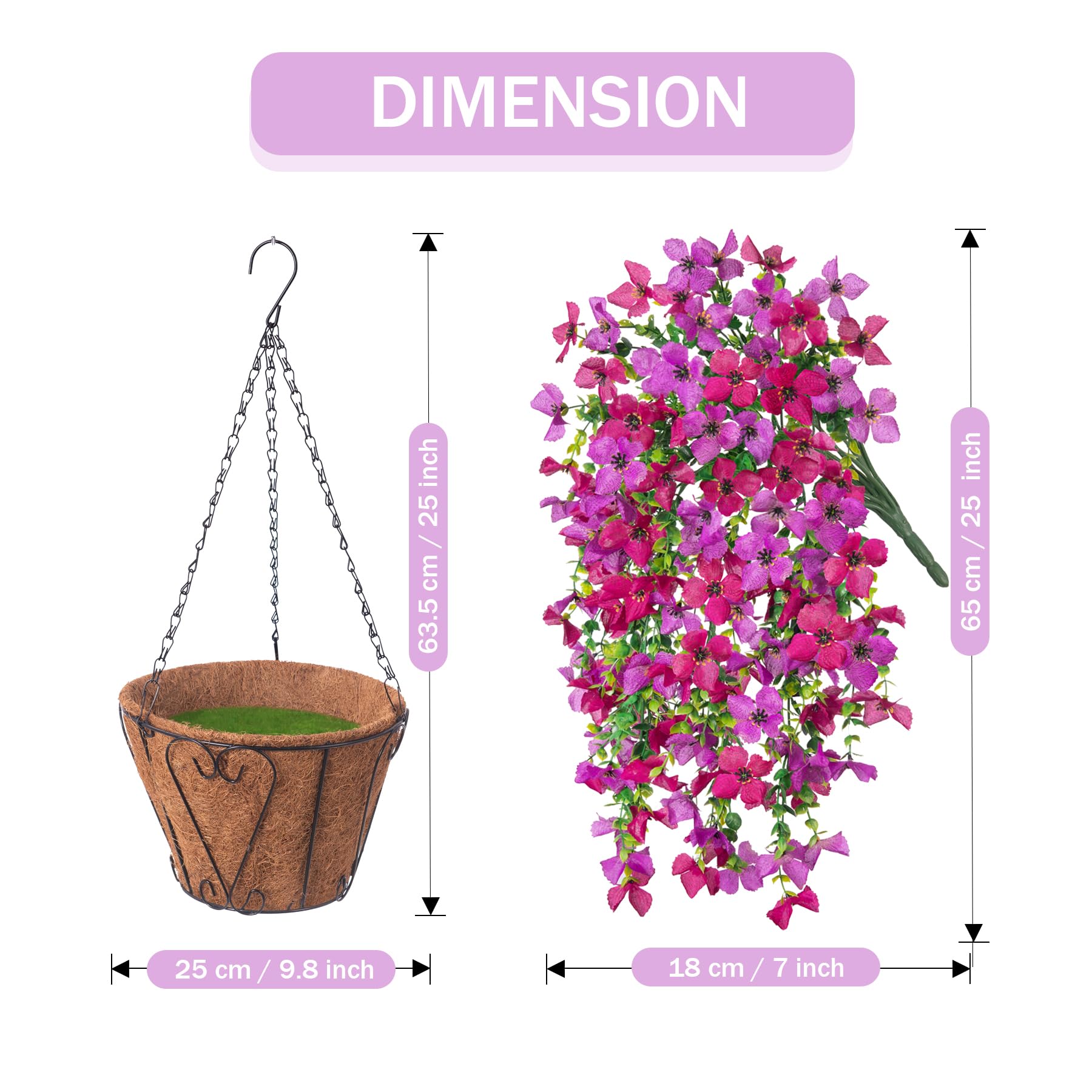 INXUGAO patio display with four branches in a metal basket