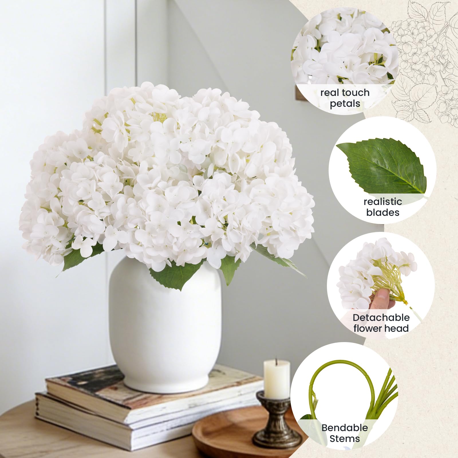 INXUGAO artificial hydrangea baby shower decoration adds color