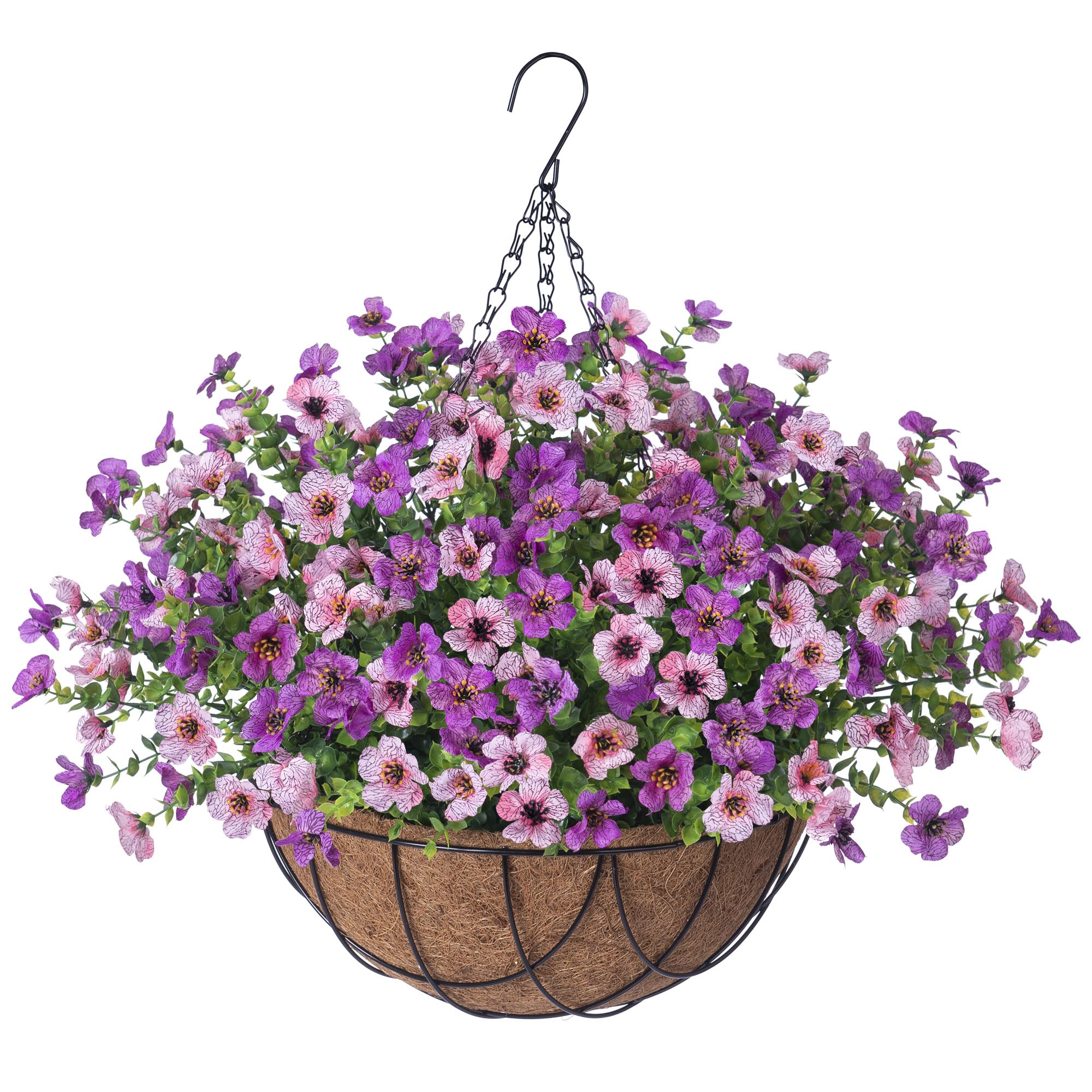 INXUGAO artificial silk daisy with eucalyptus hanging basket for year-round color